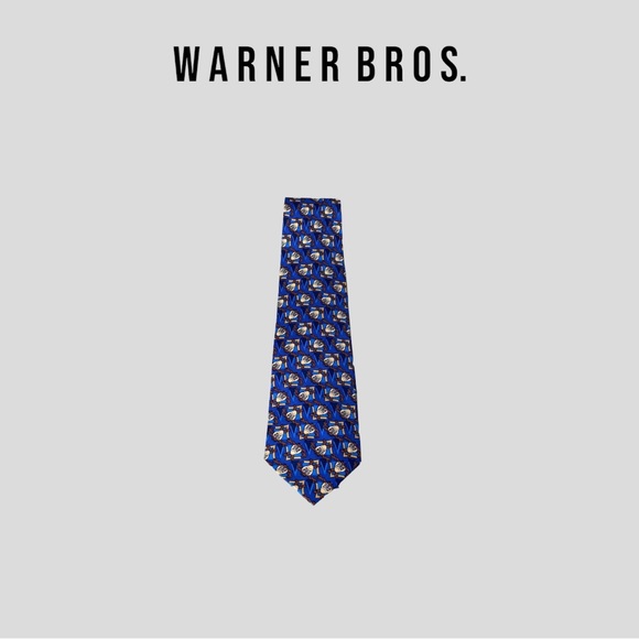 Silk tie Looney Tunes Taz Pattetn Tie 1997 SILK “Novelty” necktie 90s - Picture 1 of 5